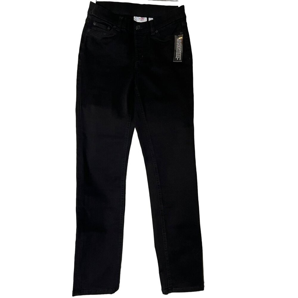 NWT D & Co. Women's Black Straight-Leg Jeans Size 6 Goth